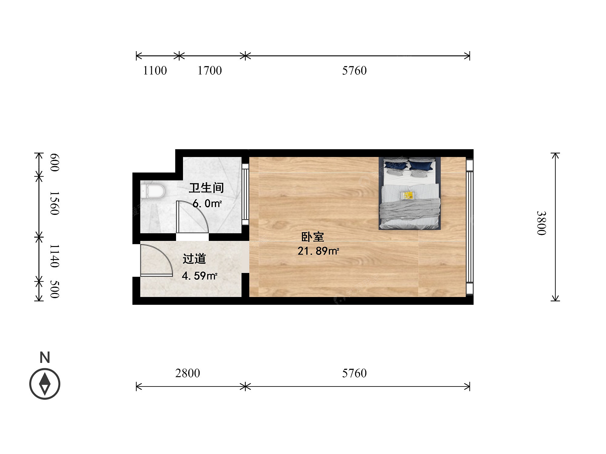 五道口 · 文津国际酒店 · 1室 · 1厅，首套首付45万