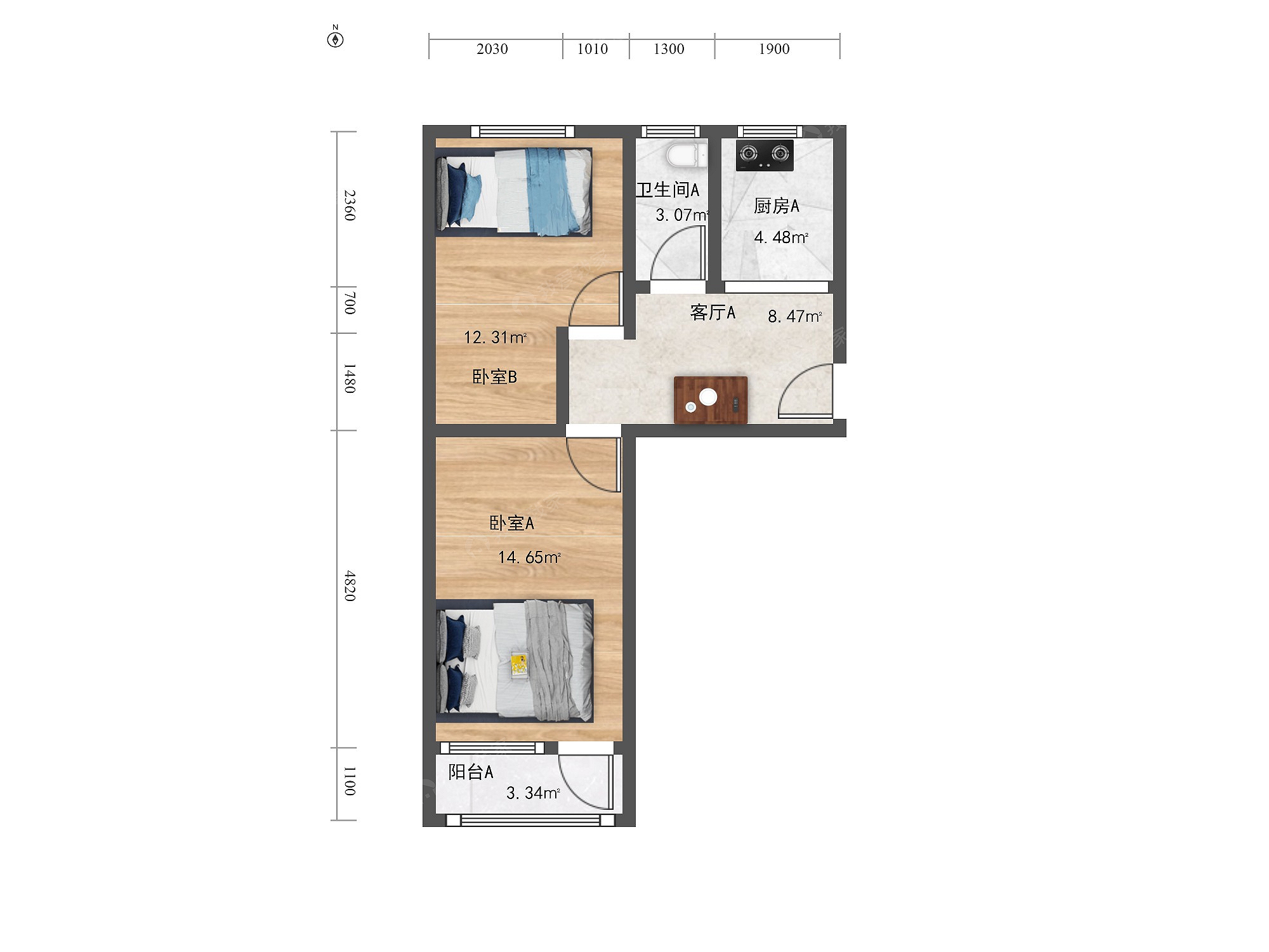 整租·双井·黄木厂6号院·2室·1厅