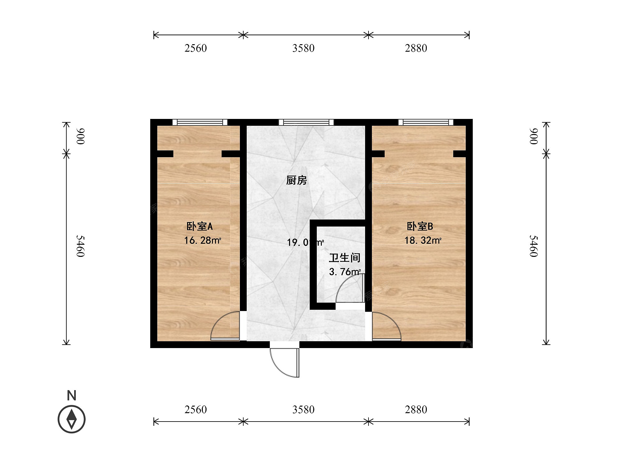 整租·万达·新仓路·2室·1厅