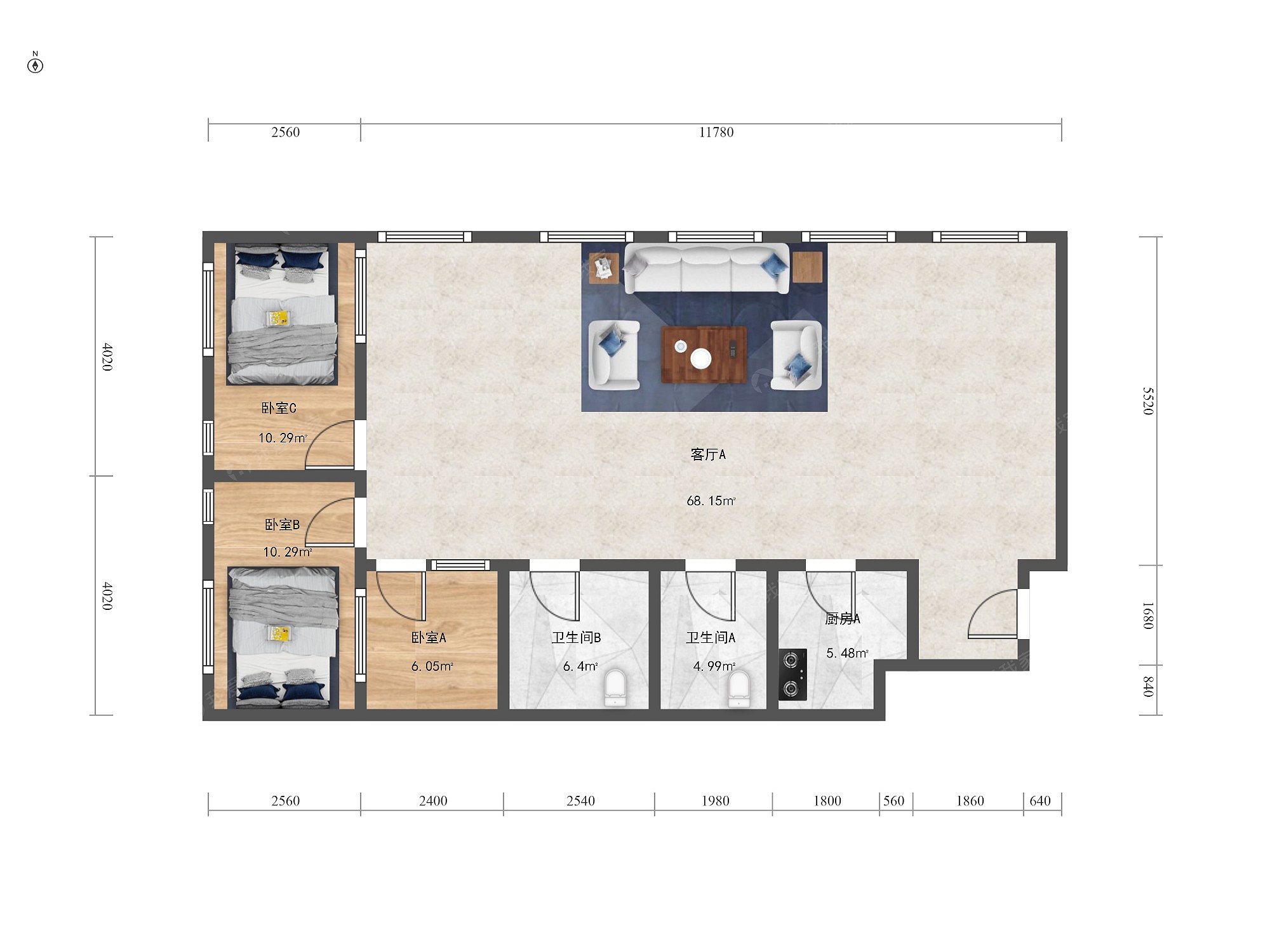 整租·建国门·建国5号·3室·1厅