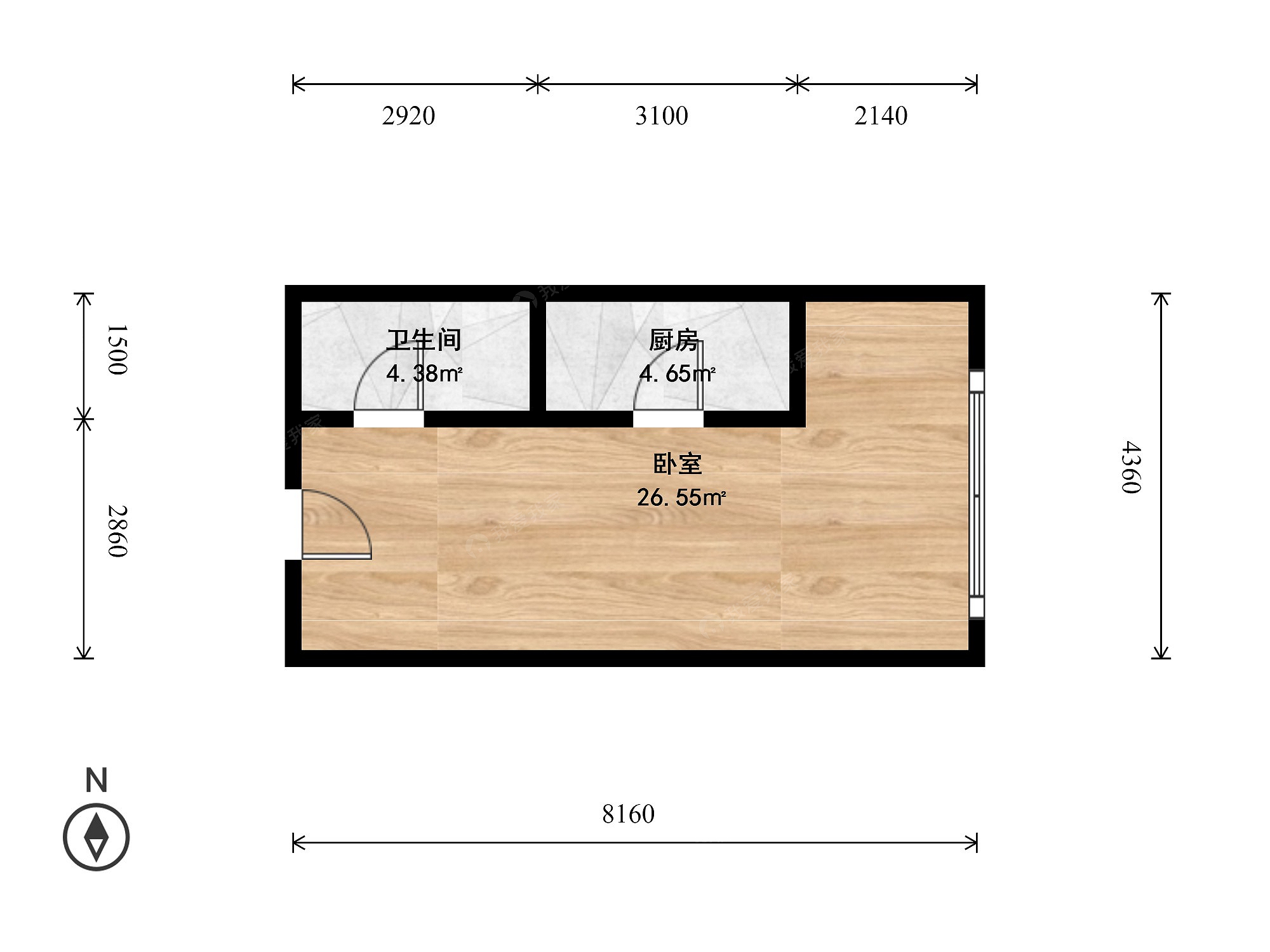 整租·苹果园·西山汇·1房间