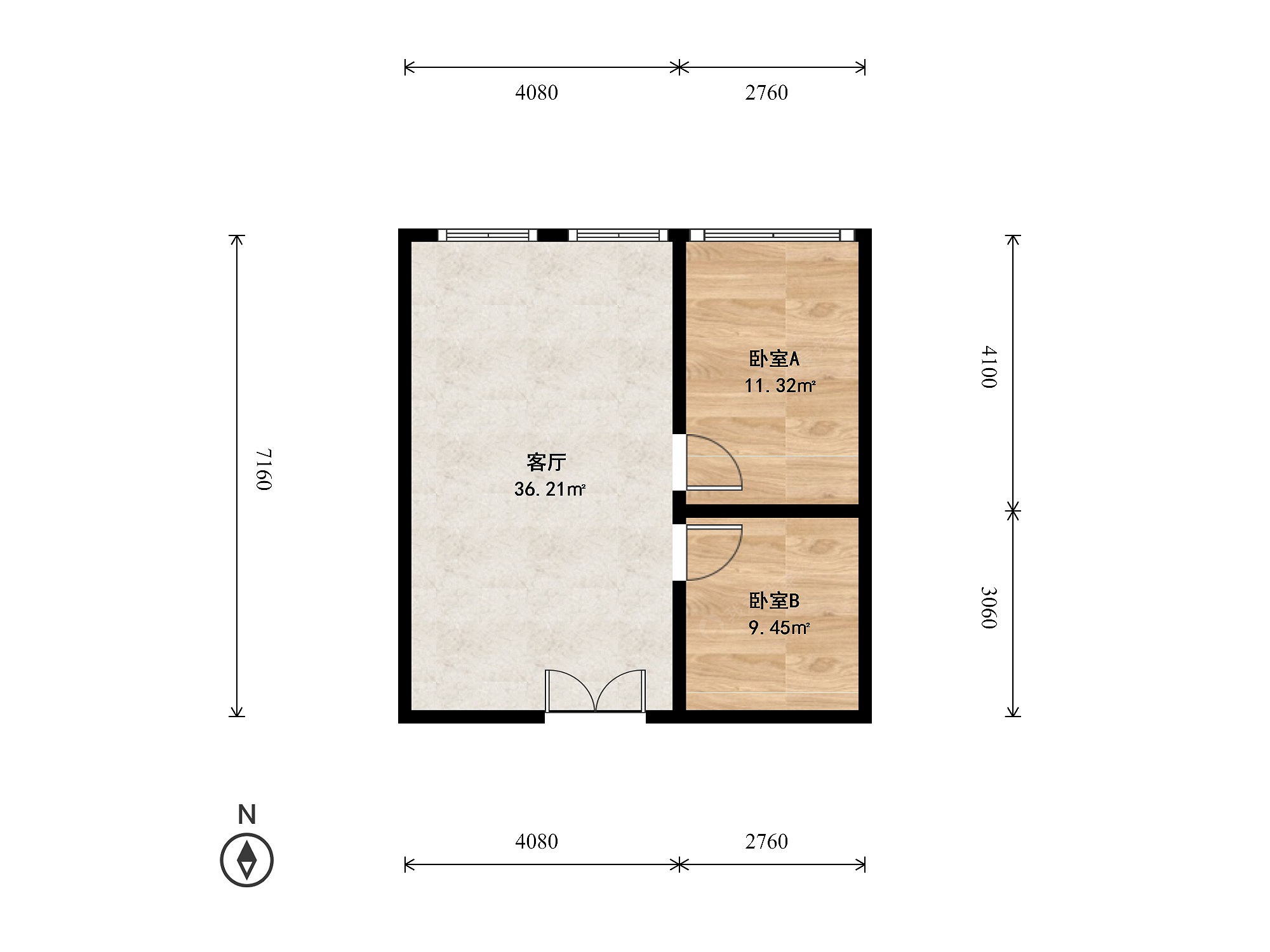 整租·苹果园·西山汇·2房间