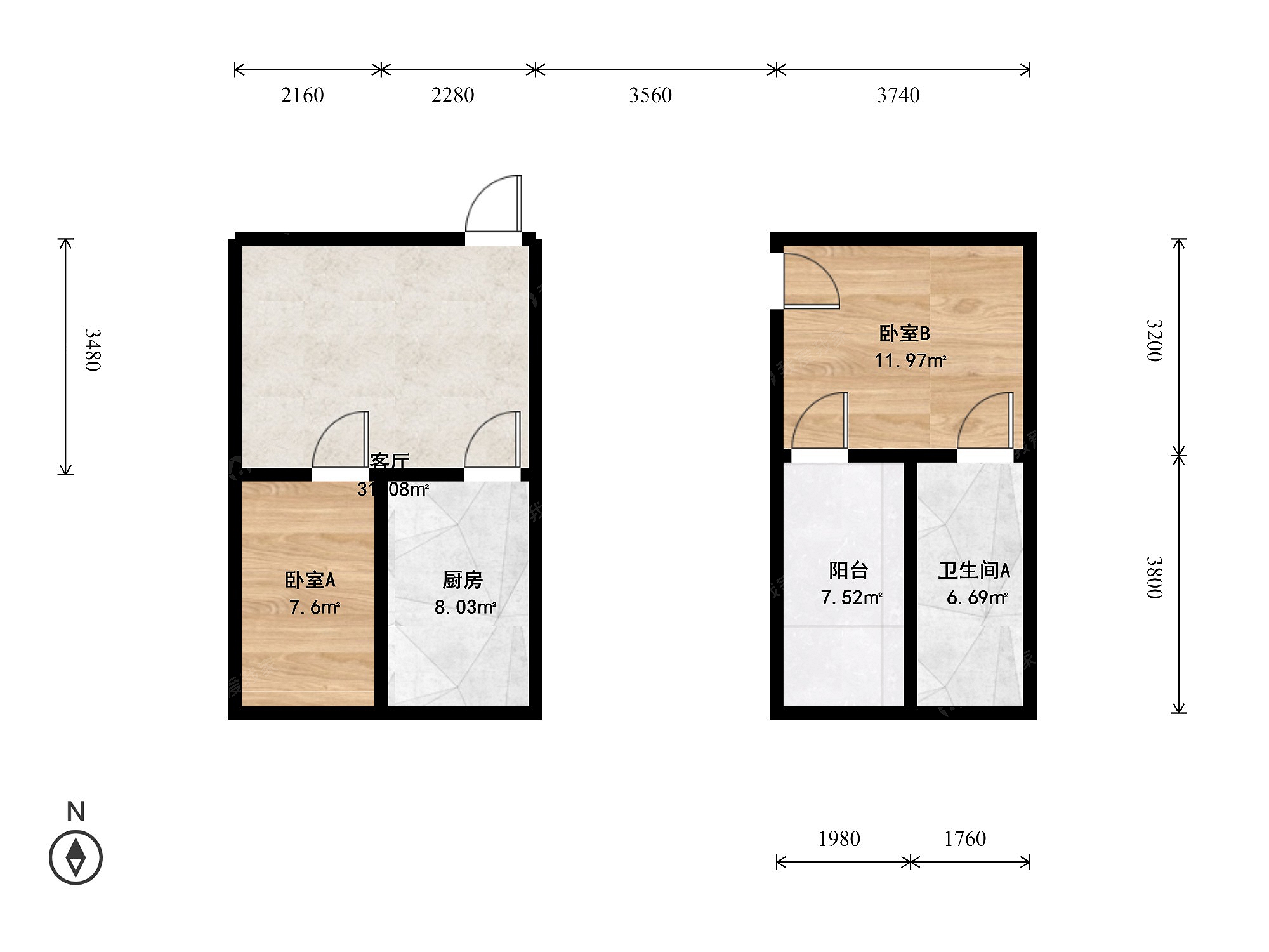 整租·门头沟其它·远洋新天地·2房间