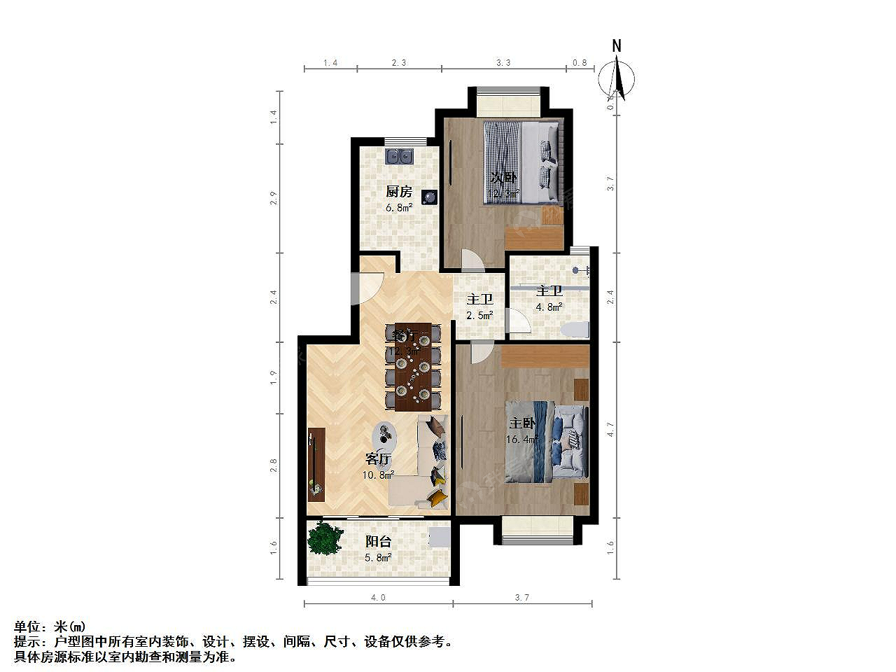 欧风家园-瑞意路399弄2室1厅户型图
